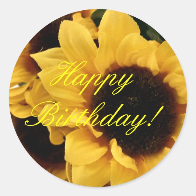 Sticker d'anniversaire du tournesol (Devant)