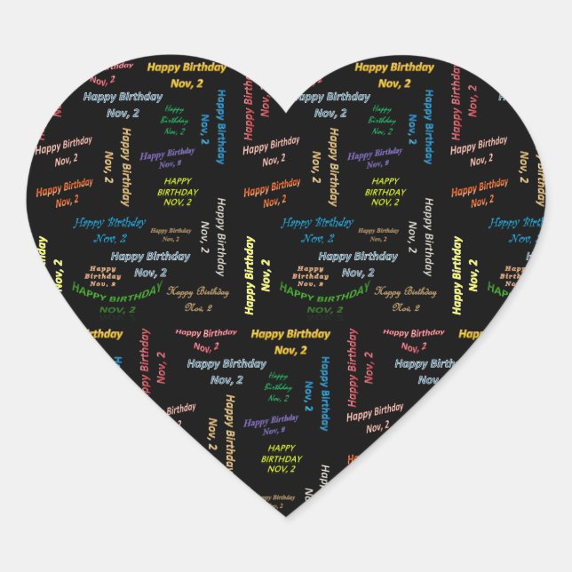 Sticker d'anniversaire le 2 novembre (Devant)