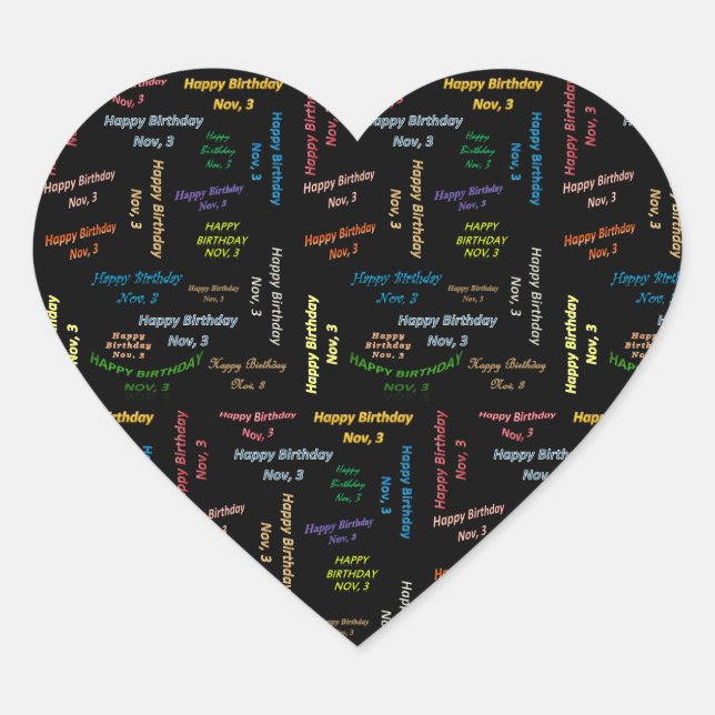 Sticker d'anniversaire le 3 novembre (Devant)