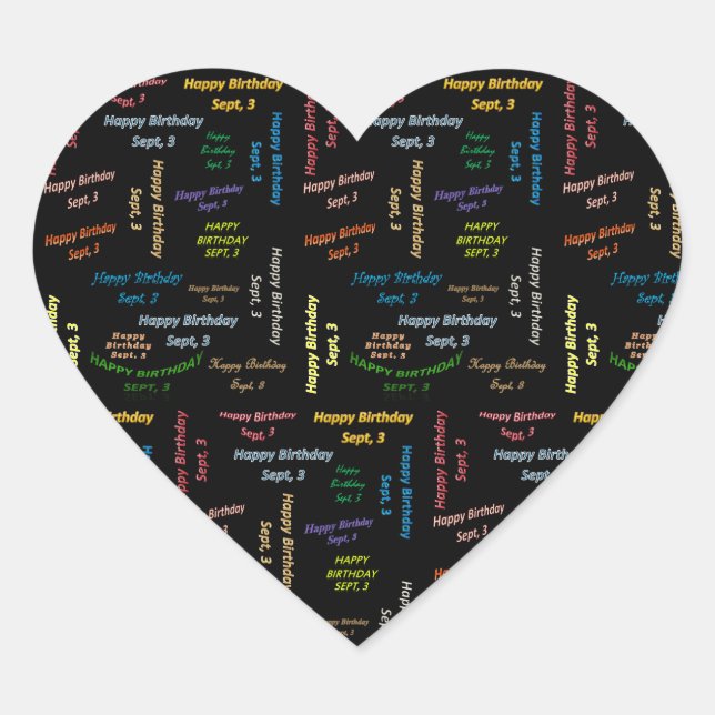 Sticker d'anniversaire le 3 septembre (Devant)
