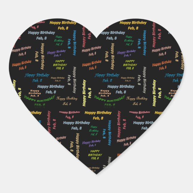Sticker d'anniversaire le 8 février (Devant)
