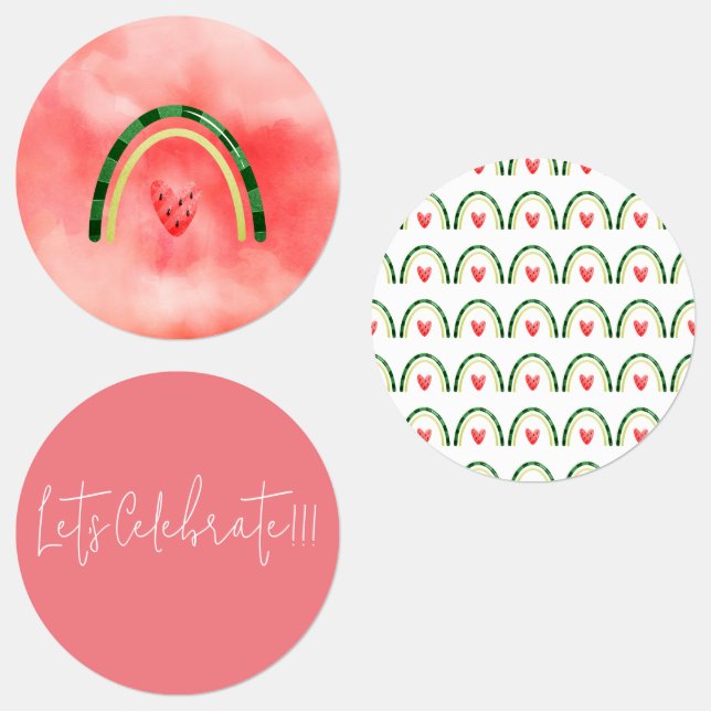 Sticker d'anniversaire Melon Heart Watermelon (Groupe)