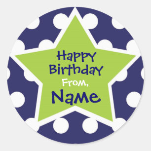 Sticker d'anniversaire personnalisable Boy Star co