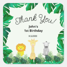 Sticker d'anniversaire pour bébé tropical