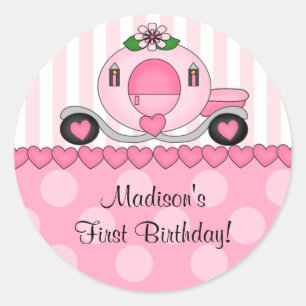 Sticker d'anniversaire rose Princesse