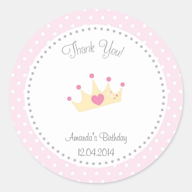 Sticker d'anniversaire Tiara Little Princess (Devant)