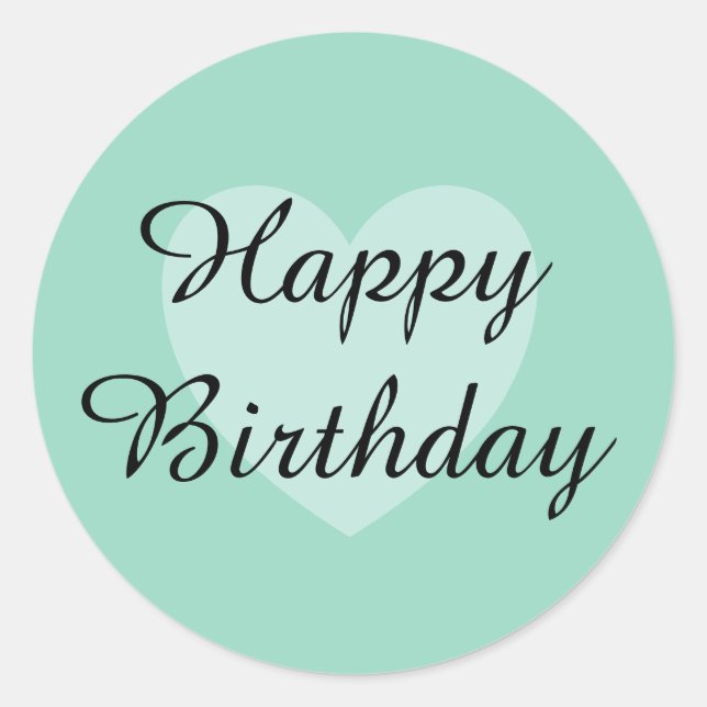 Sticker d'anniversaire Turquoise doux (Devant)
