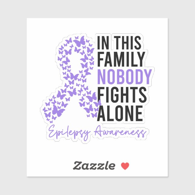 Sticker Dans Cette Famille, Personne ne combat seul Epilep (Feuille)