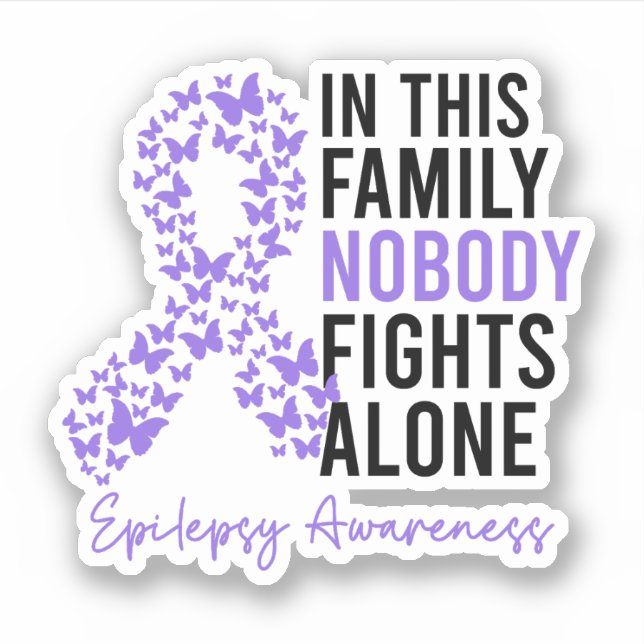 Sticker Dans Cette Famille, Personne ne combat seul l'épil (Devant)
