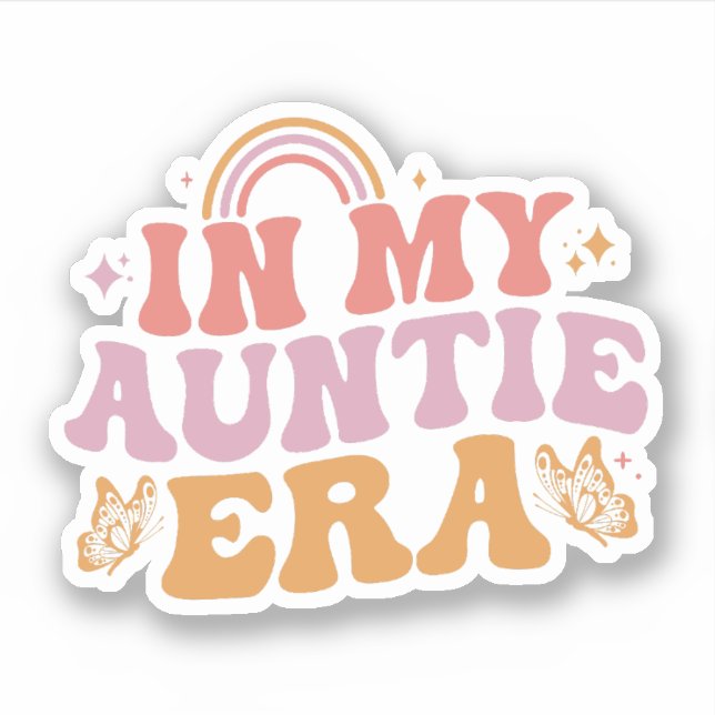 Sticker Dans ma Tante Era Baby Faire-part pour Tante Super (Devant)