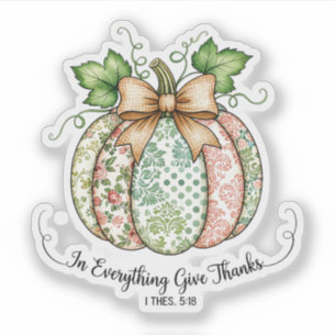 Sticker Dans tout, rendez grâce shabby chic citrouille
