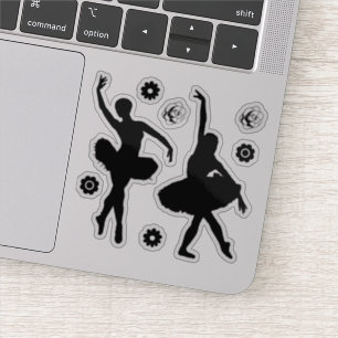 Sticker Danse Ballerine Ballet Fleur Silhouette