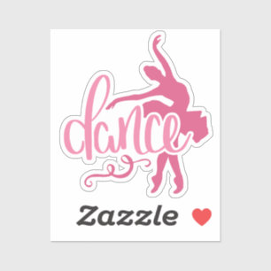 Sticker Danse de ballet rose Ballerina Silhouette
