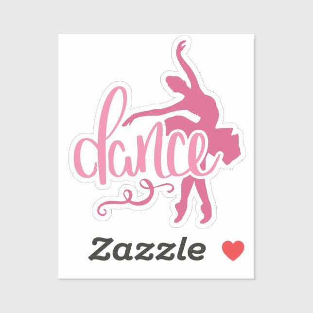 Sticker Danse de ballet rose Ballerina Silhouette (Feuille)