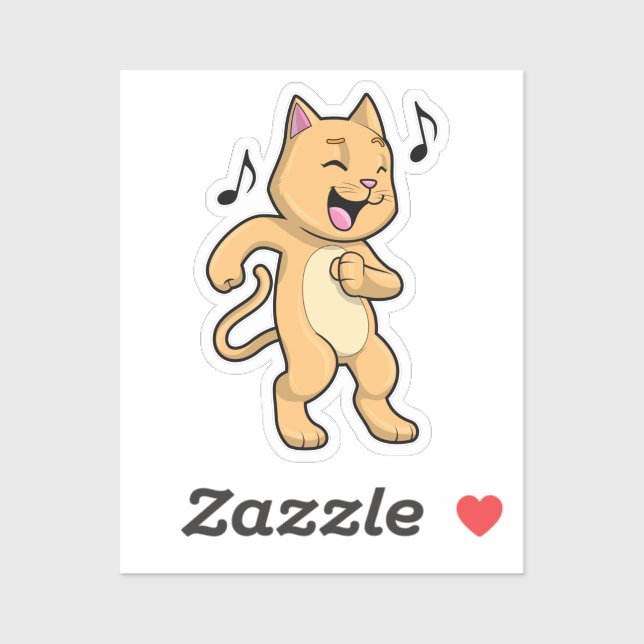 Sticker Danse Musique Cat (Feuille)