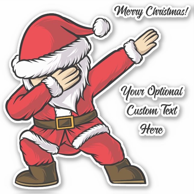 Sticker Danser le texte personnalisé Père Noël (Devant)