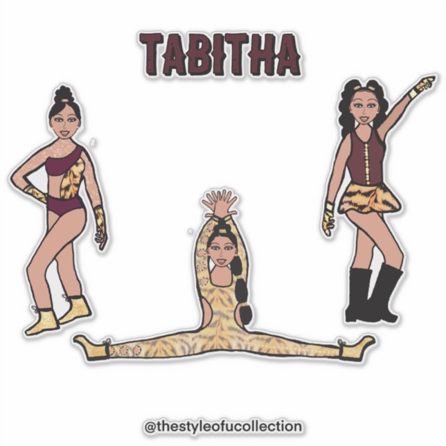 Sticker Danseur de tigre Maroon #2 (Devant)