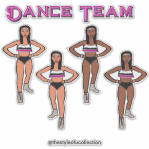 Sticker Danseurs blancs roses