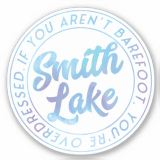 Sticker d'aquarelle bleu du lac Smith
