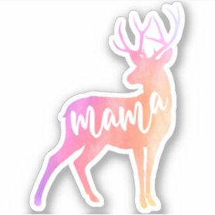 Sticker d'aquarelle Mama Deer