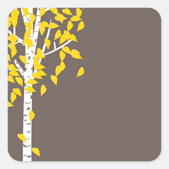 Sticker d'arbre d'Aspen automne (Devant)