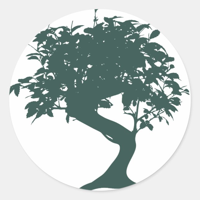 Sticker d'arbre de bonsaï vert (Devant)