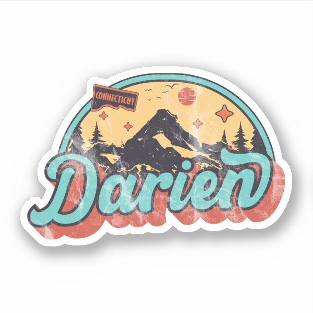 Sticker Darien, Connecticut (Devant)