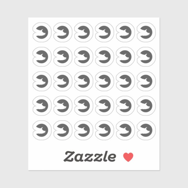 Sticker Dark Grey Pork Wedding Guests Meal Choice (Feuille)