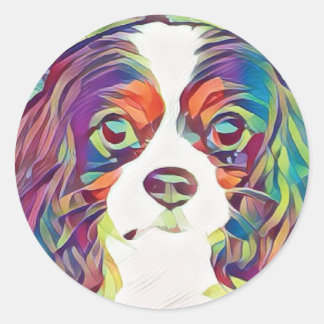 Sticker d'art arc-en-ciel Cavalier King Charles