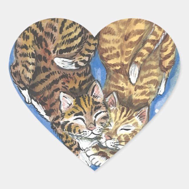Sticker d'art cardiaque chaton Amoureux des chats  (Devant)