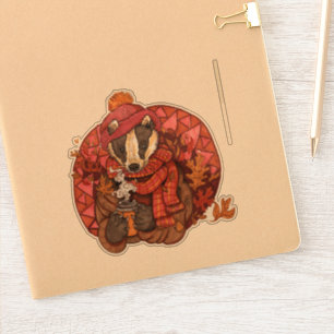 Sticker d'art insigne d'automne confortable