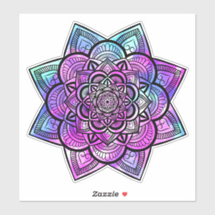 Sticker d'art multicolore géométrique en mandala