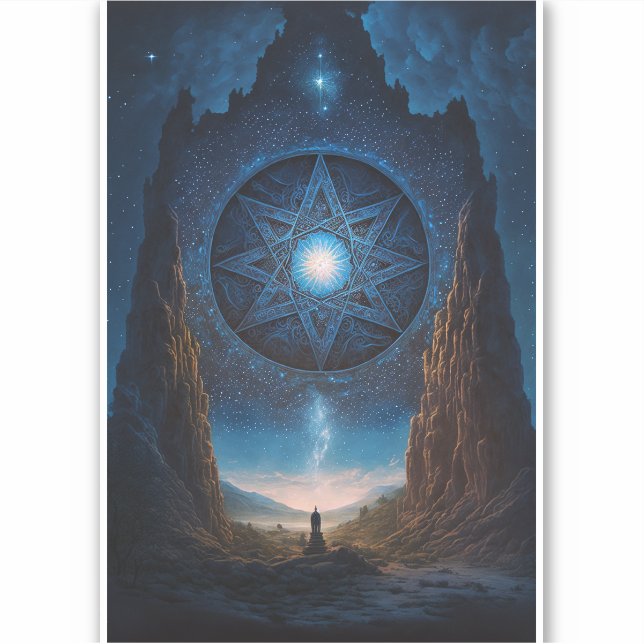 Sticker d'art paysager visionnaire surréaliste (Devant)