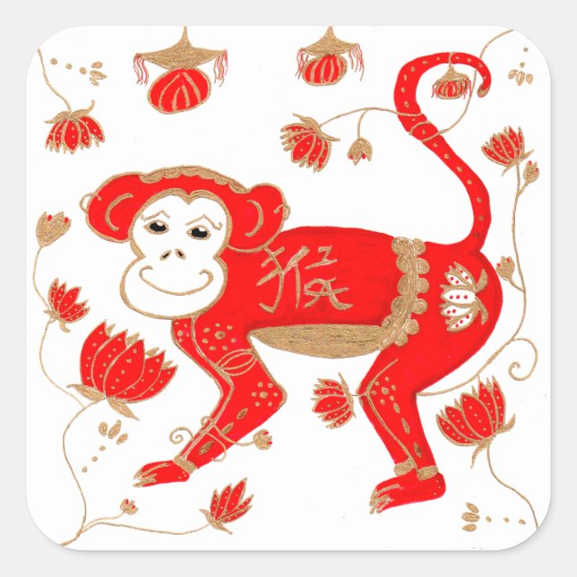 Sticker d'astrologie du singe chinois (Devant)