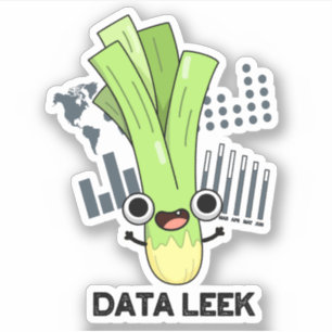 Sticker Data Leek Funny Ordinateur Veggie Pun