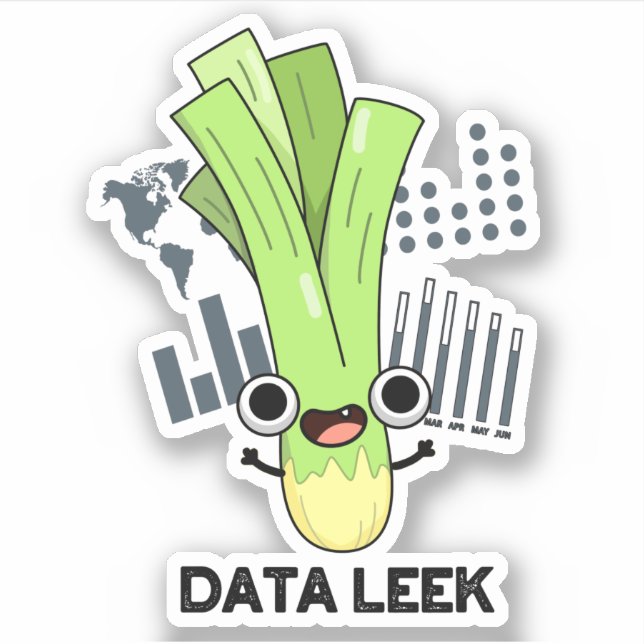 Sticker Data Leek Funny Ordinateur Veggie Pun (Devant)