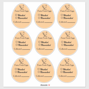 Sticker Date de collecte de l'autocollant pour œufs lavés