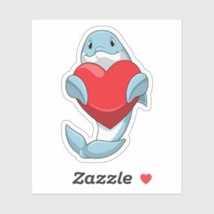 Sticker Dauphin avec coeur