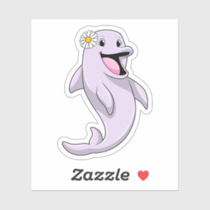 Sticker Dauphin avec fleur marguerite