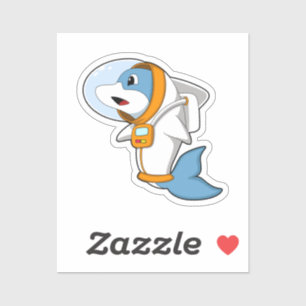 Sticker Dauphin en astronaute avec costume