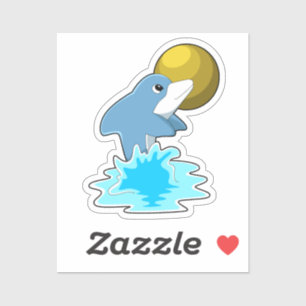 Sticker Dauphin nager avec lune