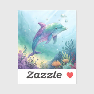 Sticker Dauphin peint à l'aquarelle