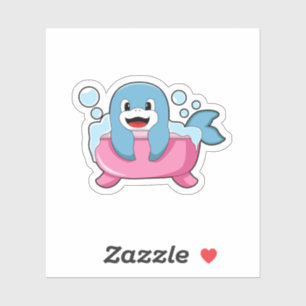 Sticker Dauphin sur baignoire