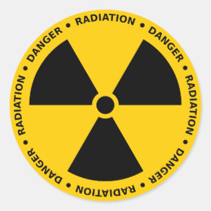 Sticker d'avertissement de rayonnement jaune et no