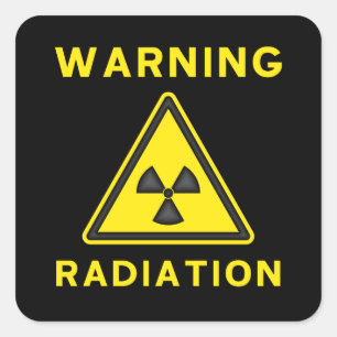 Sticker d'avertissement de rayonnement jaune et no