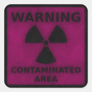 Sticker d'avertissement de rayonnement rose