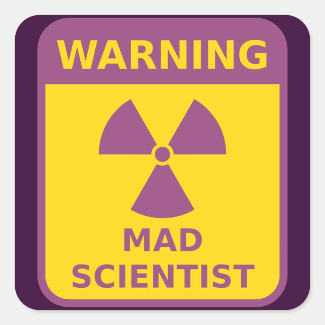 Sticker d'avertissement de scientifique fou (Devant)