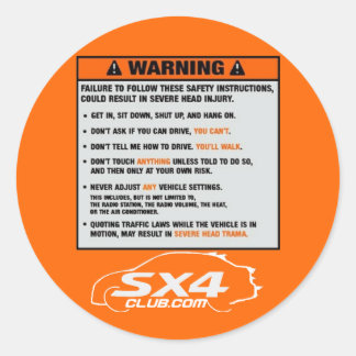 Sticker d'avertissement de Sedan