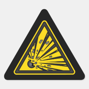 Sticker d'avertissement explosif