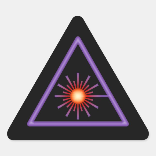 Sticker d'avertissement laser violet et orange (Devant)